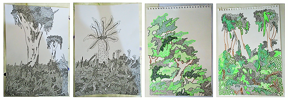 WJF My Green Picture - medium - set of four