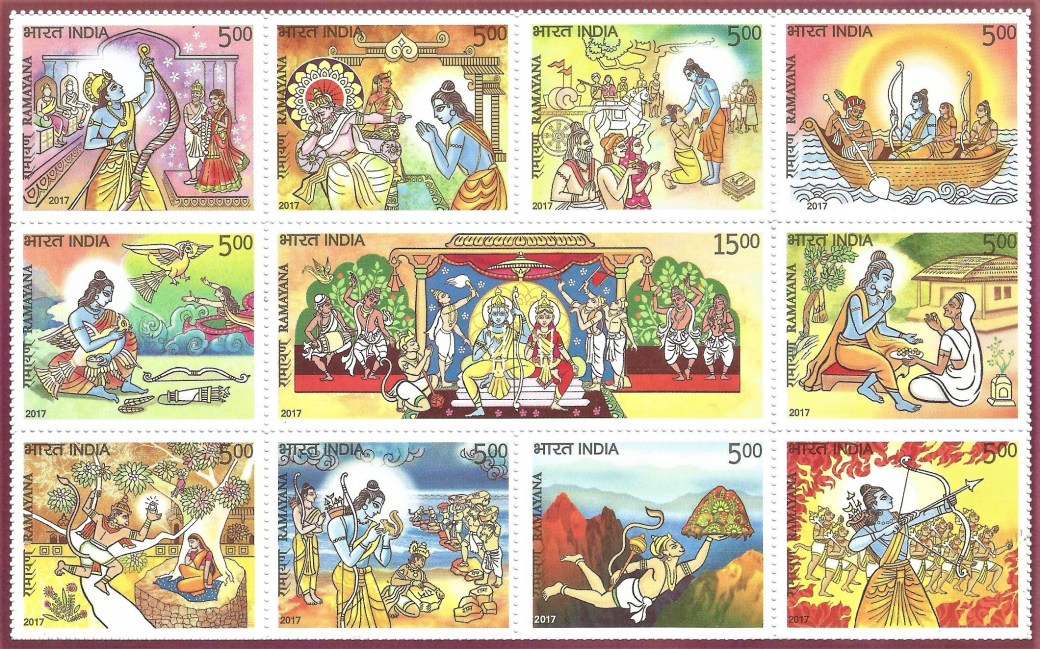 Ramayana - the Story of Lord Rama in 11 Postage Stamps 2017